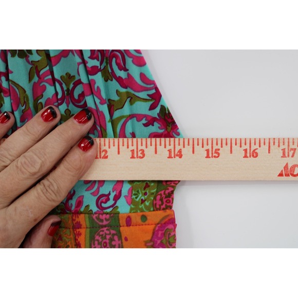 Becca Dress Womens Large Multicolor Boho Halter Handkerchief Hem Summer Beach - Picture 4 of 9